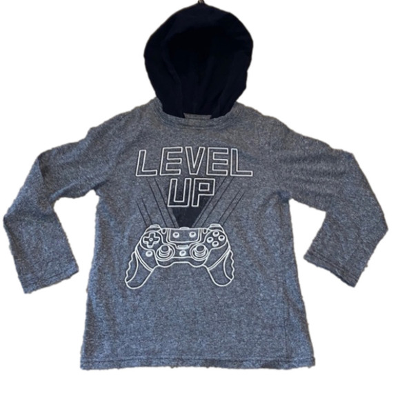 Place  Level Up Youth Small Long Sleeved T Shirt with Hood (Size 5/6) - Picture 1 of 8